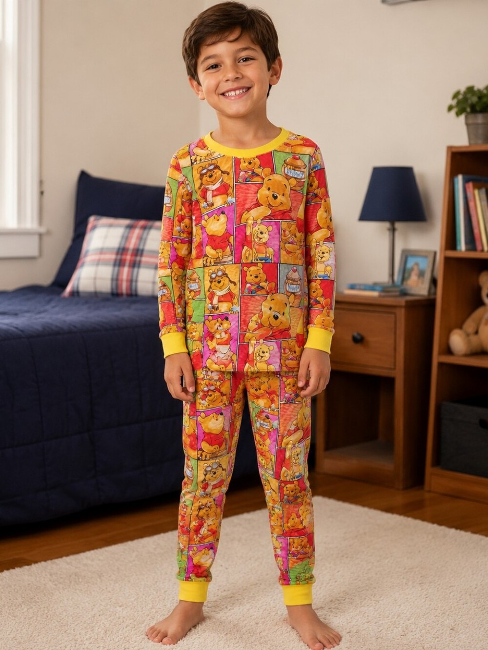 Wei Wei Winnie the Pooh Bamboo PJ Set Boys Size 7/8